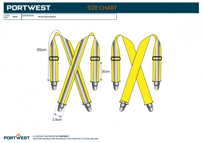 HV56, Bretele reflectorizante din poliester, pentru pantaloni [3]