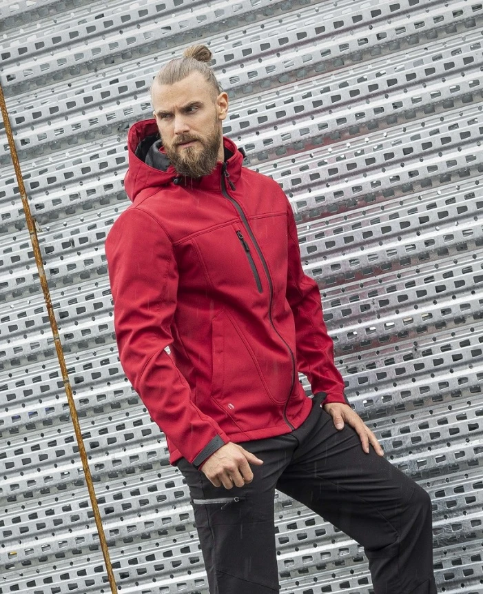 SPIRIT, Jachetă bărbați tip Softshell cu glugă detașabilă din poliester și elastan cu membrană TPU, 310 g/mp, căptușeală fleece din poliester [3]