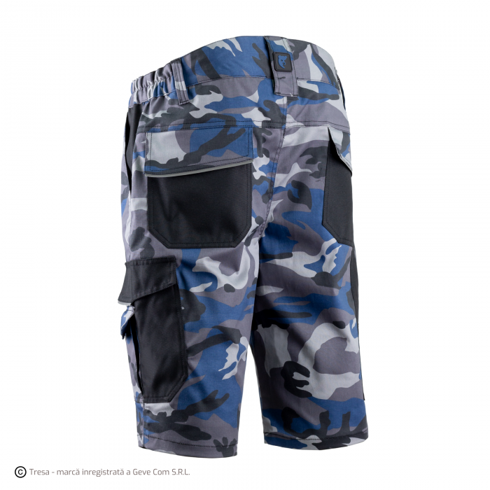 KAMMO, Bermude din twill bumbac-poliester-elastan, întărituri Oxford, croială slim fit, 270 g/mp [2]