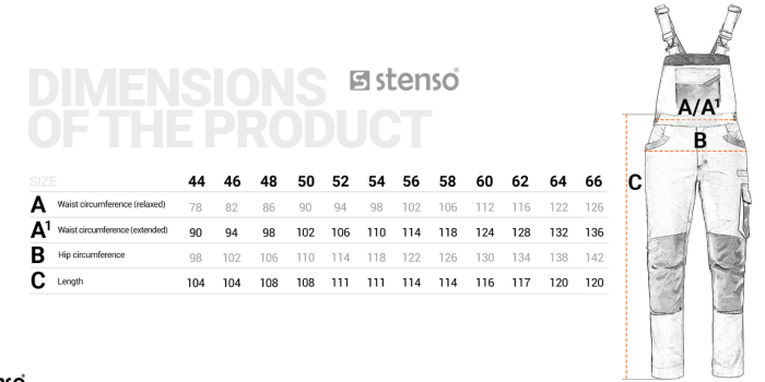 KASTOR STRETCH, Pantaloni cu pieptar din poliester, bumbac și spandex, 250 g/mp [8]