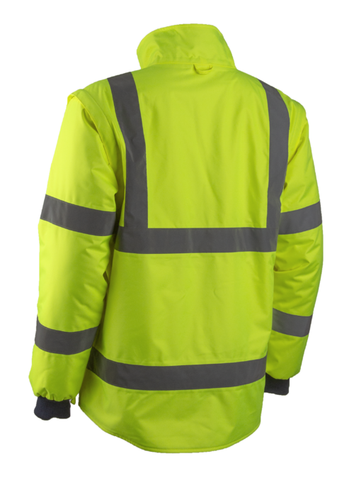 KAZAN 2 in 1, Jachetă HI-VIS multifuncțională din poliester Oxford 300D, 280 g/mp căptușeală fleece, mâneci detașabile [3]