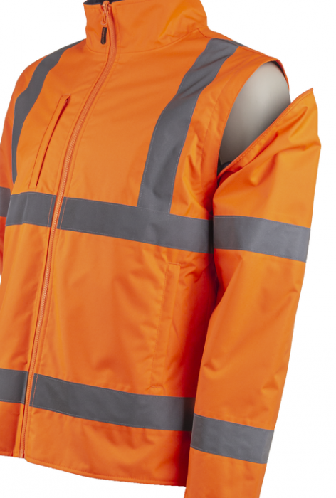KAZAN 2 in 1, Jacheta HI-VIS multifunctională din poliester Oxford 300D, 280 g/mp, căptușeală termică 120 g/mp [5]