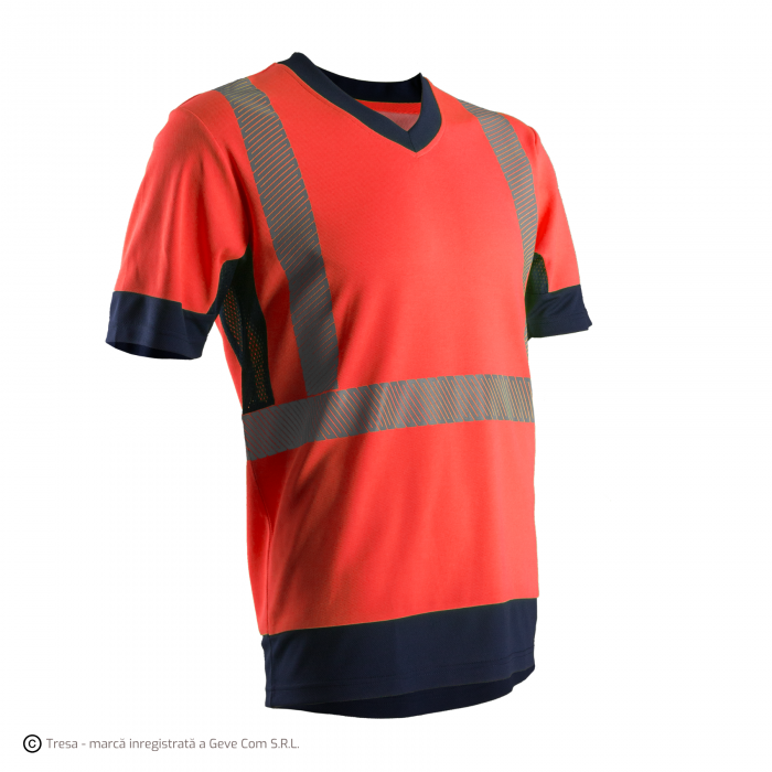 KOMO, Tricou hi-viz cu mâneci scurte, din tricot Bird-Eye 55% bumbac, 45% poliester, 150 g/mp [3]
