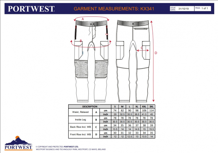 KX341, Pantaloni Hi-Vis Jogger PW3 Flexi, din poliester 93% și elastan 7%, 270 g/mp [3]