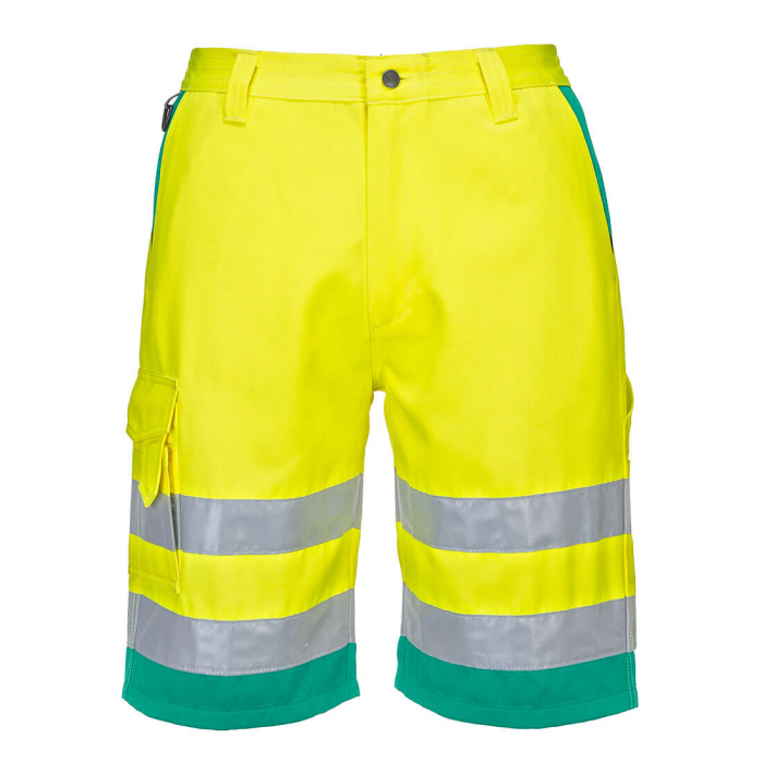 L043, Pantaloni în talie scurți HI-VIS din policoton, 190 g/mp [1]