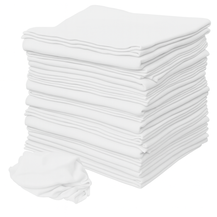 Lavete albe din bumbac 100%, 40x40 cm, 140–160 g/mp, 100 buc / pachet [1]