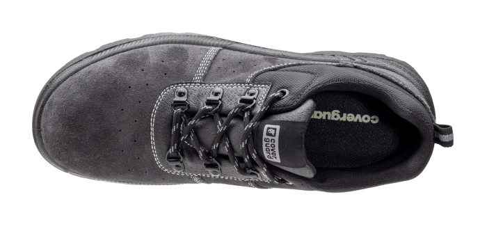 MANGANITE S1P, Pantofi de protecție din piele velur antracit microperforată, bombeu și lamelă oțel, talpă PU SRC antiderapantă, branț EVA cu inserție silicon [5]