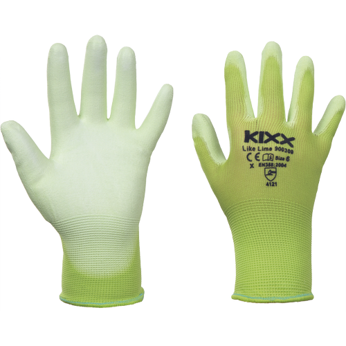 Mănuși KIXX Like Lime PU verde, protecție palmă și degete [2]