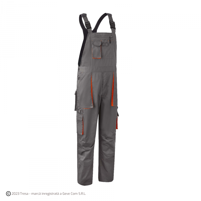 NAVY/PADDOCK II, Pantaloni cu pieptar din twill bumbac-poliester, cu protecție pentru genunchi, 245 g/mp [2]