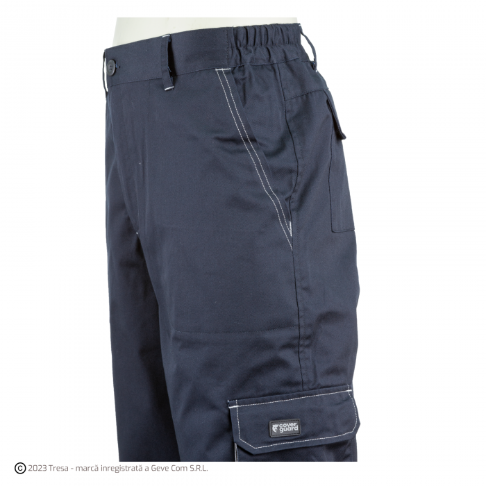 NAVY/PADDOCK II, Pantaloni în talie din twill bumbac-poliester, cu protecție pentru genunchi, 245 g/mp [4]
