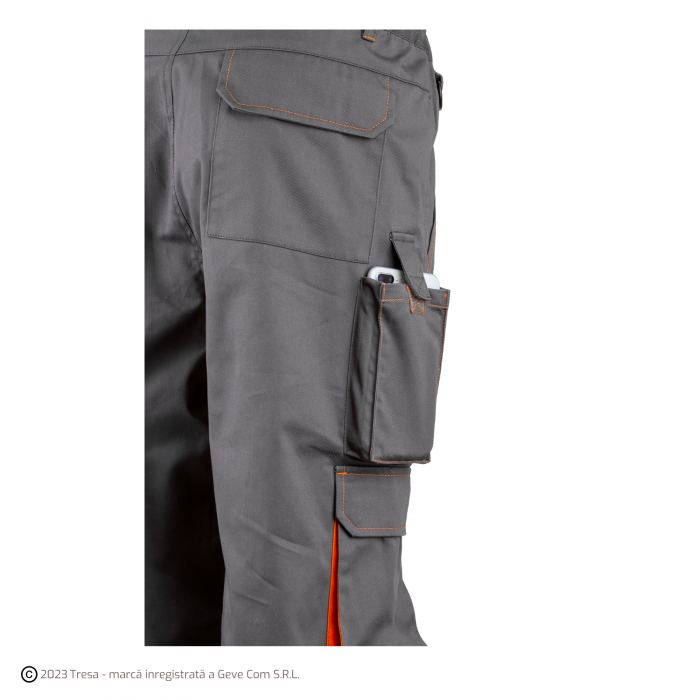NAVY/PADDOCK II, Pantaloni în talie din twill bumbac-poliester, cu protecție pentru genunchi, 245 g/mp [6]