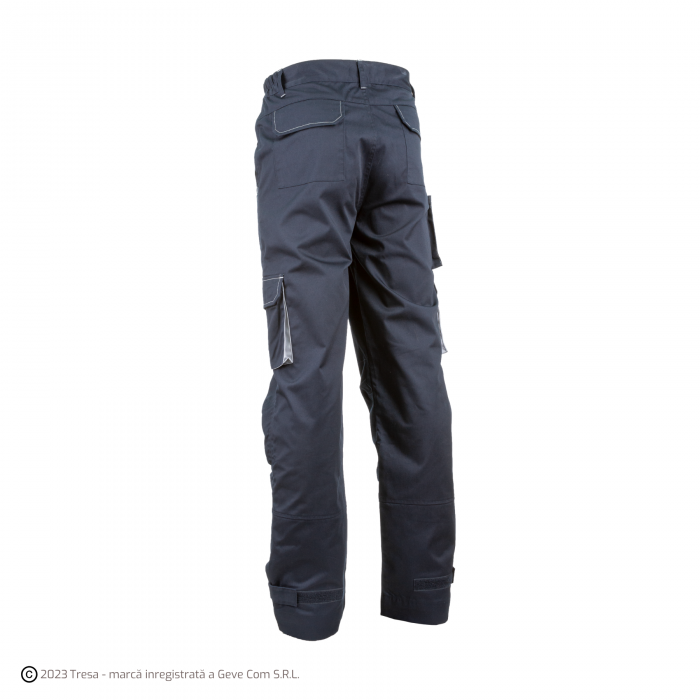 NAVY/PADDOCK II, Pantaloni în talie din twill bumbac-poliester, cu protecție pentru genunchi, 245 g/mp [2]