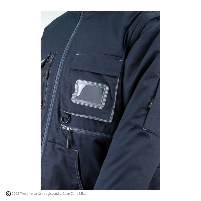 NAVY/PADDOCK II, Parka de iarnă cu glugă detașabilă, din twill bumbac-poliester, căptușeală 220 g/mp [4]