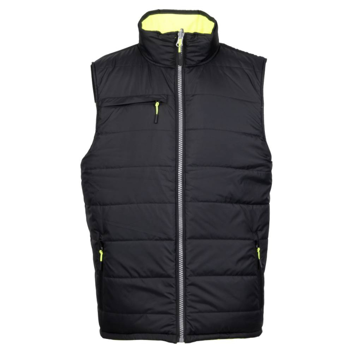 NEW REVERSO, Vestă matlasată reversibilă cu benzi reflectorizante din poliester, căptușeală termică 280 g/mp [5]