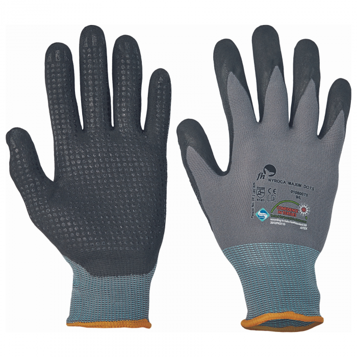 NYROCA MAXIM DOTS, Manusi de protectie din nylon si lycra, imersate in nitril [5]