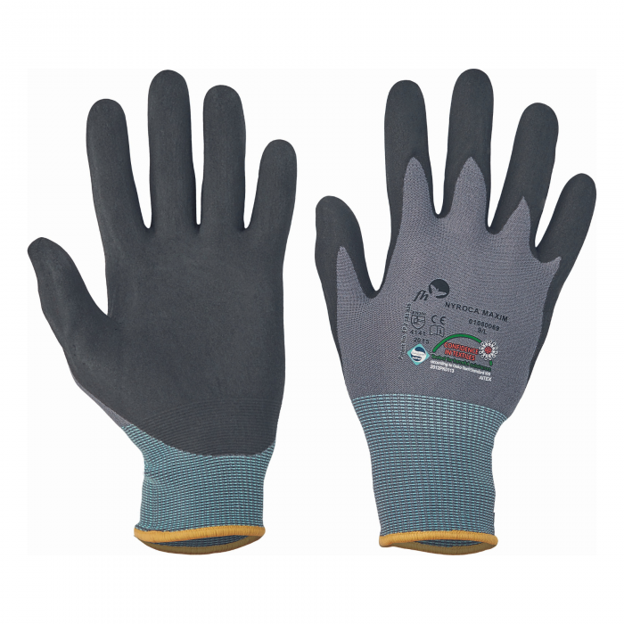 NYROCA MAXIM, Manusi de protectie din nylon, imersate in nitril microporos [3]