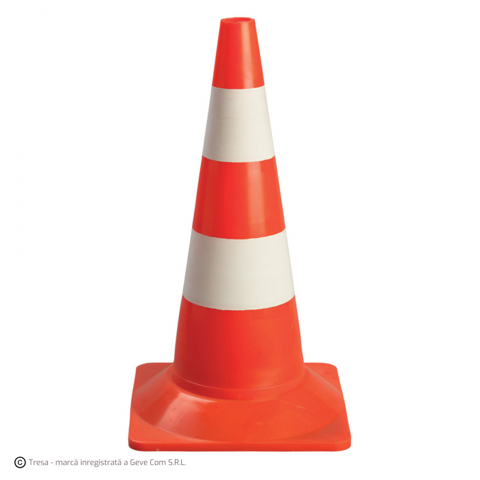 COVERGUARD ORAMA 75 BI WHITE, Con de semnalizare rutieră din polietilenă rezistentă, înălțime 75 cm, culoare roșu-alb [1]