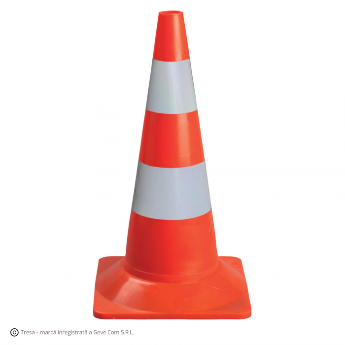 COVERGUARD ORAMA 75 BI GREY, Con de semnalizare rutieră din PVC rezistent, înălțime 75 cm, culoare roșu-argintiu [1]