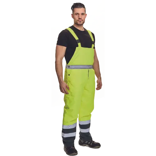 PADSTOW, Pantaloni de iarnă HI-VIS cu pieptar, din poliester Oxford / PU, căptușeală termică [2]
