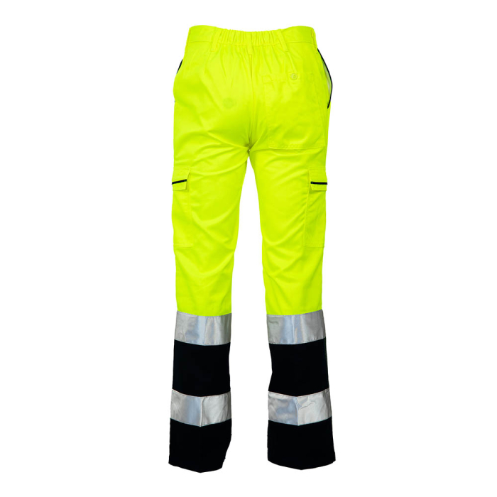 Pantaloni de lucru HI-VIS bicolori în talie din bumbac și fibre sintetice [3]