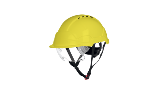 PHOENIX WIND CLEAR LENS, Cască de protecție ventilată cu ochelari integrați, calotă din ABS, suspensie din polietilenă cu chingi textile (6 puncte), reglare rapidă cu rotiță (Ratchet) [2]