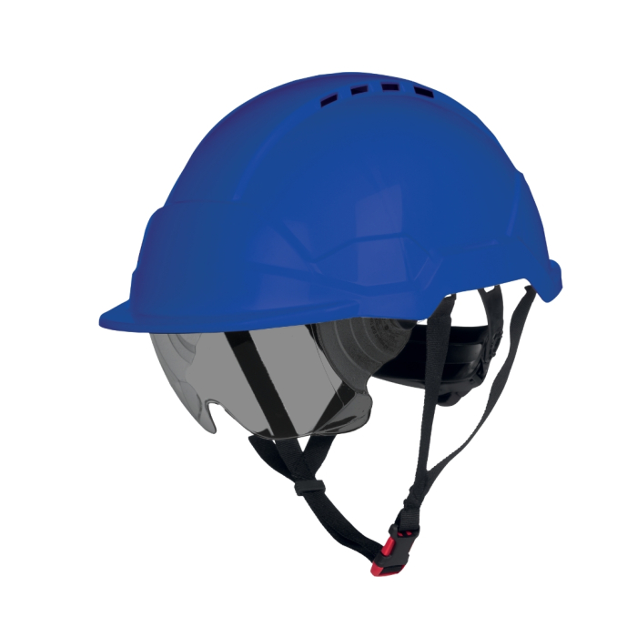 PHOENIX WIND DARK LENS, Cască de protecție ventilată cu ochelari integrați, calotă din ABS, suspensie din polietilenă cu chingi textile (6 puncte), reglare rapidă cu rotiță (Ratchet) [5]