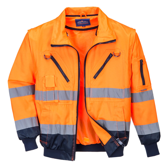 PJ50, Jachetă HI-VIS 3 în 1 din 55% bumbac și 45% poliester, 240 g/mp, căptușeală termică detașabilă din blană sintetică [4]