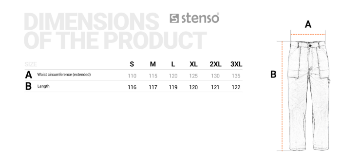 PLUTON, Pantaloni de lucru din tercot, 35% bumbac și 65% poliester, 195 g/mp [5]