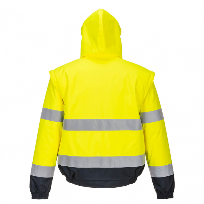 PORTWEST C468, Jachetă Bomber 2 în 1 cu contrast Hi-Vis, 100% poliester 300D Oxford, căptușeală matlasată, certificare EN ISO 20471 Clasa 3 [5]