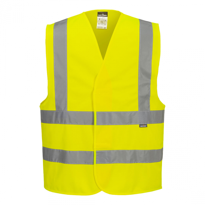 PORTWEST C470, Vestă Hi-Vis Two Band & Brace, 100% poliester tricotat, certificare EN ISO 20471 Clasa 2 [4]