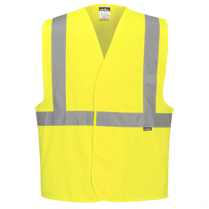 PORTWEST C472, Vestă cu bretele și bandă Hi-Vis, 100% poliester, tricotaj 124g, certificare EN ISO 20471 Clasa 2 [3]