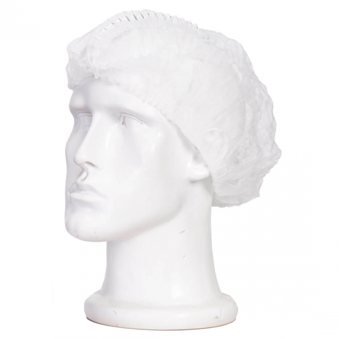 PORTWEST D102, Bonetă unică folosință plisată, din polipropilenă 10 g, cu bandă elastică și detectabilă metalic, PK 2800 [3]