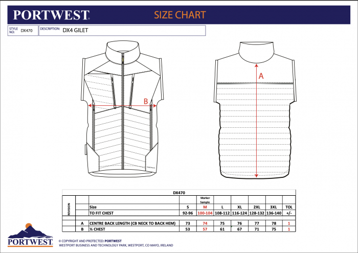 PORTWEST DX470, Vestă DX4 Baffle Hybrid din nailon 65 g/mp, umplutură poliester 120 g/mp [3]
