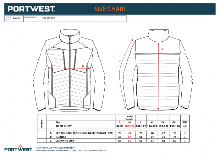 PORTWEST DX471, Jachetă DX4 Baffle Hybrid din nailon 65 g/mp, umplutură poliester 120 g/mp [3]