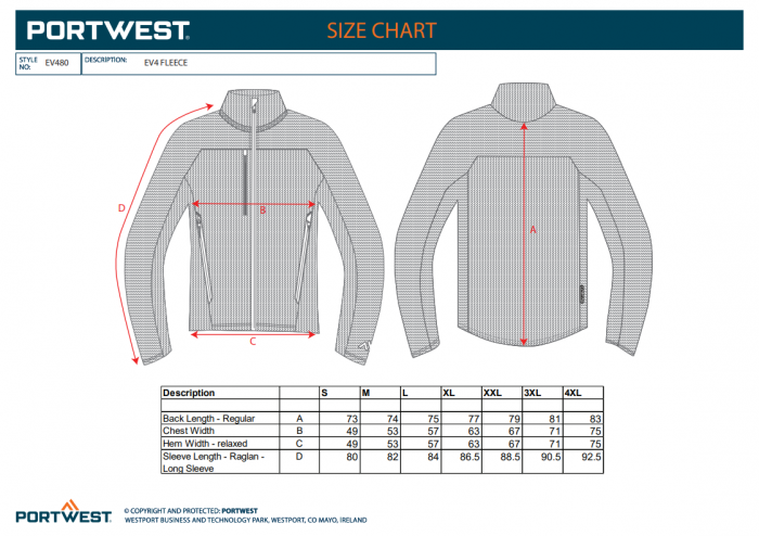 PORTWEST EV4 - 480, Jachetă polar EV4 Fleece Texturat, din poliester, 215 g/mp [3]