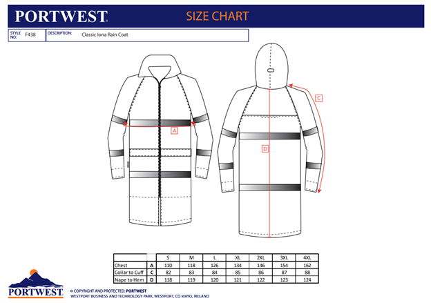PORTWEST IONA CLASSIC, Pelerină de ploaie din poliester 190T cu strat PVC, 210 g/mp [3]