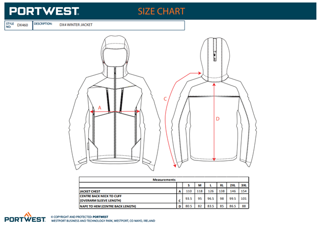 PORTWEST, Jachetă de iarnă DX4, cu glugă detașabilă, din poliester stretch, 150D, 160 g/mp, căptușeală termică 140 g/mp [3]