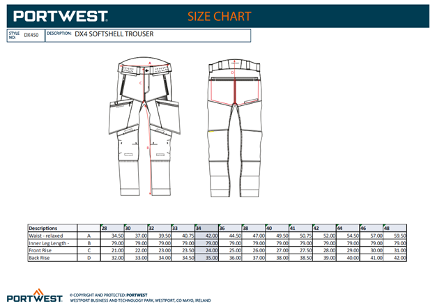 PORTWEST, Pantaloni cu pieptar Softshell DX4 cu buzunare Holster detașabile, din poliester, 315 g/mp [3]