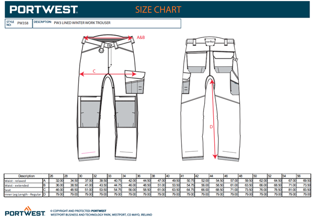 PORTWEST PW358, Pantaloni de iarnă căptușiți din polibumbac, 300 g/mp [3]