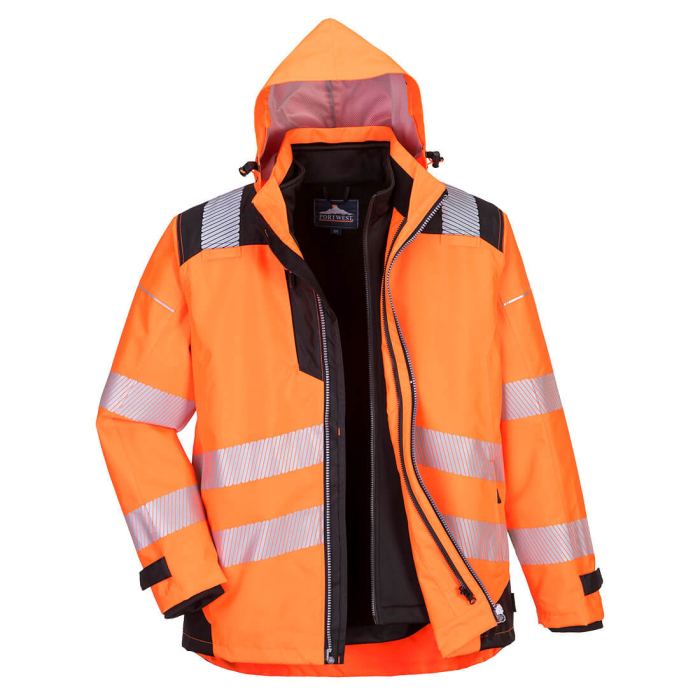 PORTWEST PW365, Jachetă HI-VIS 3-în-1, cu glugă detașabilă, din poliester cu interior detașabil, 300 g/mp [4]