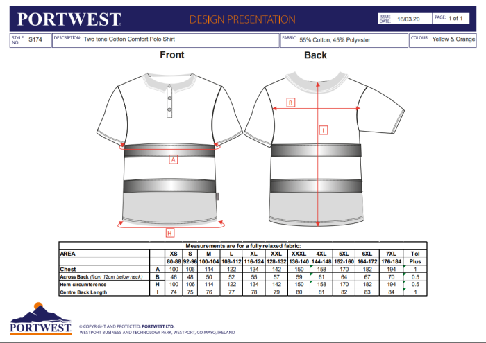 PORTWEST S174, Tricou polo din bumbac și poliester, 175 g/mp [2]