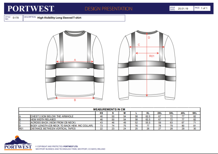 PORTWEST S178, Tricou cu mâneci lungi Hi-Vis, din poliester, 150 g/mp [3]