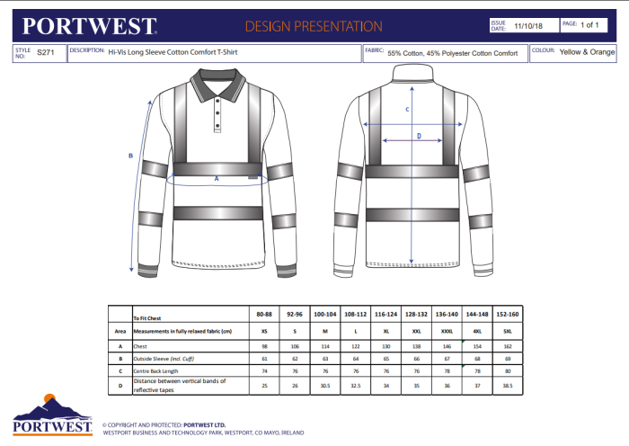 PORTWEST S271, Tricou polo Cotton Comfort cu mâneci lungi, din bumbac și poliester, 175 g/mp [3]