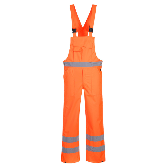 PORTWEST S388, Pantaloni cu pieptar HI-VIS necăptușiți, din poliester, 190 g/mp [1]