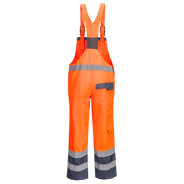 PORTWEST S488, Pantaloni cu pieptar HI-VIS necăptușiți, din poliester 300D, 190 g/mp [2]