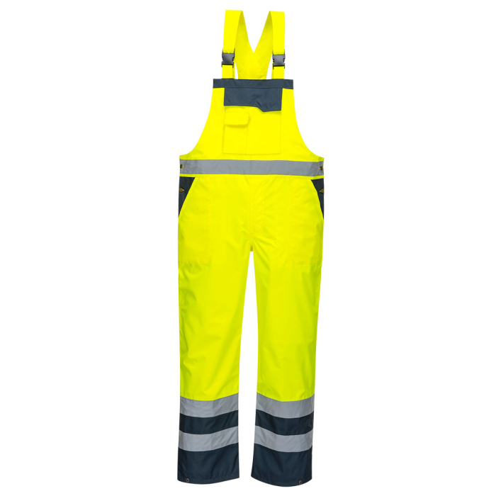 PORTWEST S488, Pantaloni cu pieptar HI-VIS necăptușiți, din poliester 300D, 190 g/mp [4]