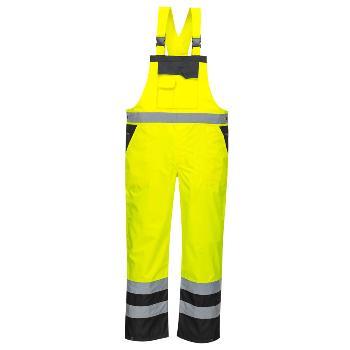 PORTWEST S488, Pantaloni cu pieptar HI-VIS necăptușiți, din poliester 300D, 190 g/mp [6]