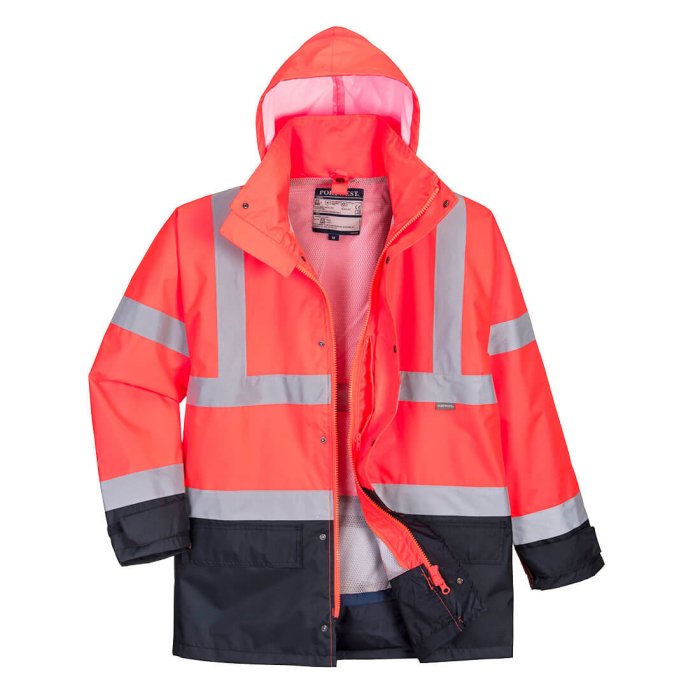 PORTWEST S768, Jachetă HI-VIS Executive 5-in-1, cu glugă ascunsă, din poliester 300D, 190 g/mp, căptușeală detașabilă 280 g/mp [7]