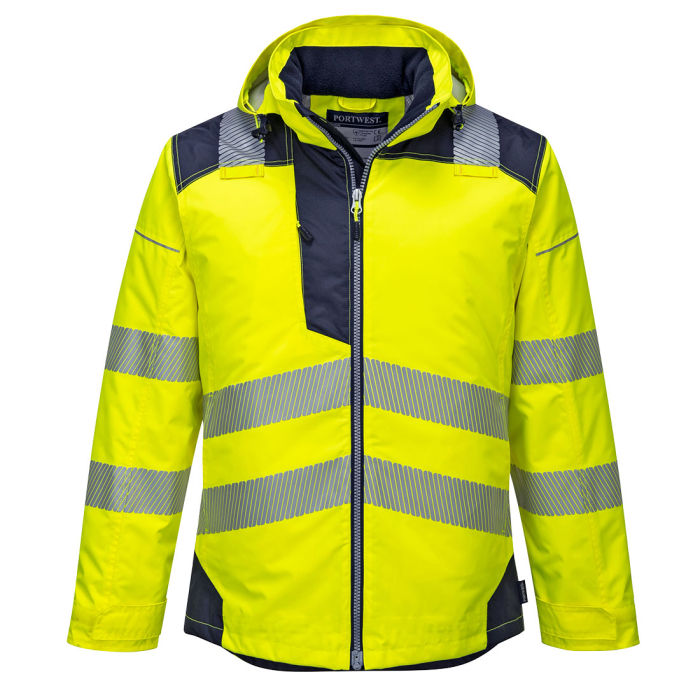 PORTWEST T400, Jachetă de iarnă HI-VIS, cu glugă detașabilă, din poliester 300D, 190 g/mp, căptușeală termică 230 g/mp [1]