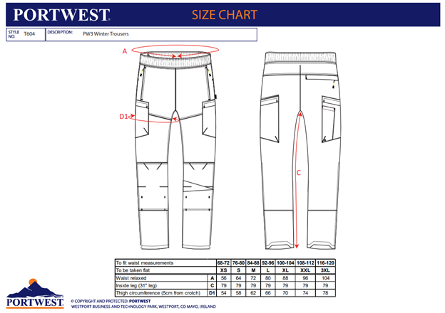 PORTWEST T604, Pantaloni de ploaie din poliester Oxford, 190 g/mp, colecția PW3 [3]
